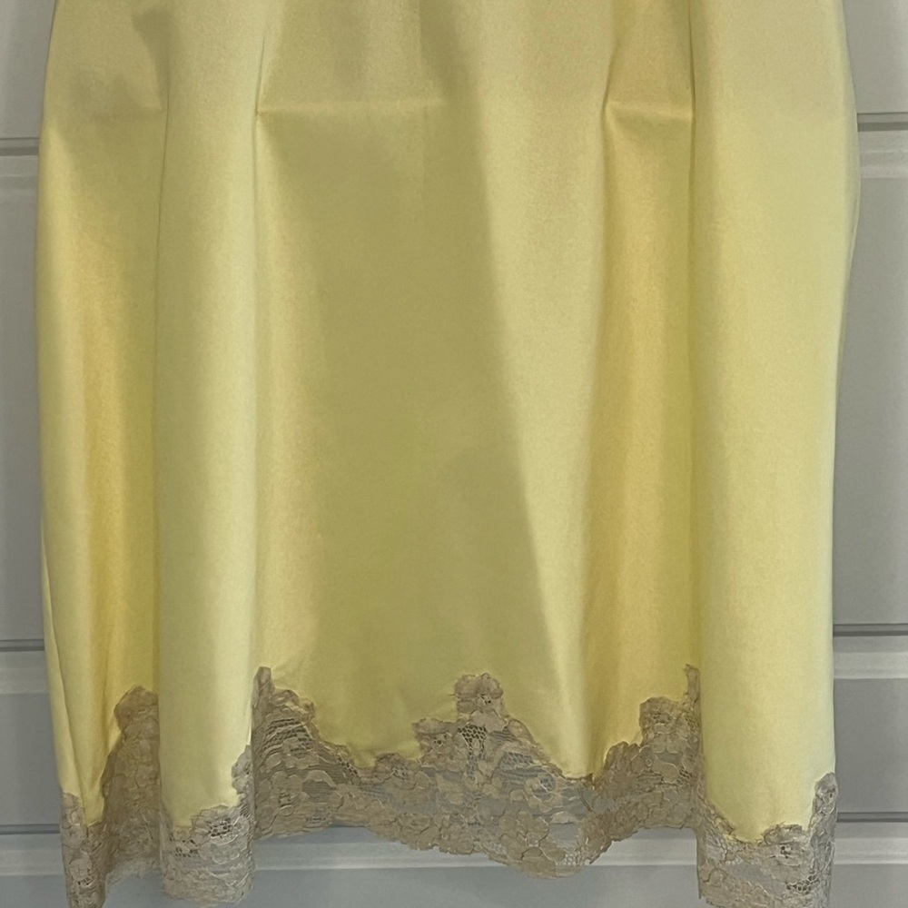 Vintage Pale Yellow Slip with Beige Lace Trim - Picture 8 of 13